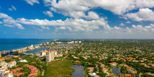 Naples coastal neighborhoods aerial drone photo